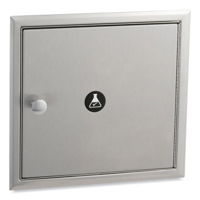 Recessed Specimen Pass-Thru Cabinet, 12.75w x 6d x 12.06h, Stainless Steel/Black