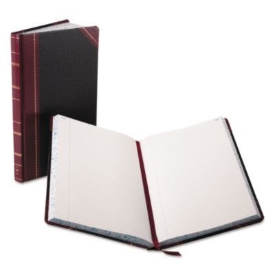 Record And Account Book, Custom Rule, Black/Red/Gold Cover, 13.75 X 8.38 Sheets, 300 Sheets/Book