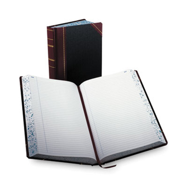 Account Record Book, Record-Style Rule, Black/Red/Gold Cover, 13.75 X 8.38 Sheets, 500 Sheets/Book