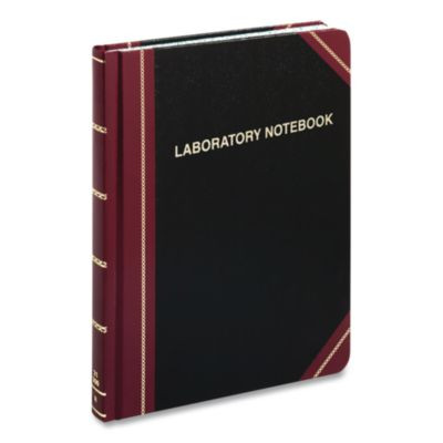 Laboratory Notebook, Data/Lab-Record Format, Black/Red Cover, (300) 10.38 x 8.13 Sheets