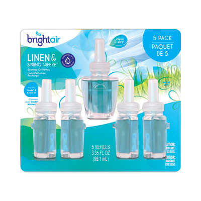 Electric Scented Oil Air Freshener Refill, Linen And Spring Breeze, 0.67 Oz Bottle, 5/Pack