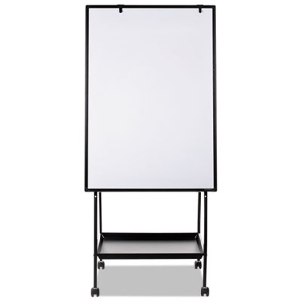 Creation Station Dry Erase Board, 29.5" x 74.88", White Surface, Black Metal Frame