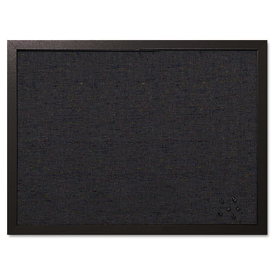 Designer Fabric Bulletin Board, 24" x 18", Black Surface, Black Fiberboard (Mdf) Frame