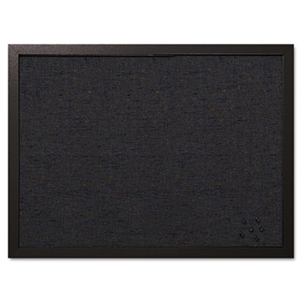 Designer Fabric Bulletin Board, 24 x 18, Black Surface, Black Mdf Wood Frame