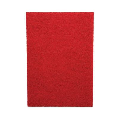 Buffing Floor Pads, 20 x 14, Red, 10/Carton