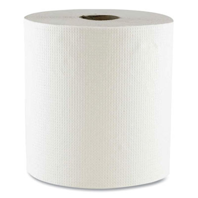 Hard Wound Towel, 1 Ply, 8" x 700 Ft, White, 6/Carton