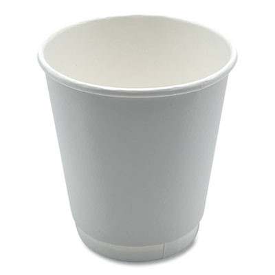 Paper Hot Cups, Double-Walled, 10 Oz, White, 25/Pack