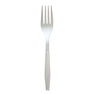 Heavyweight Polypropylene Cutlery, Fork, 7.09", Plastic, White, 1,000/Carton
