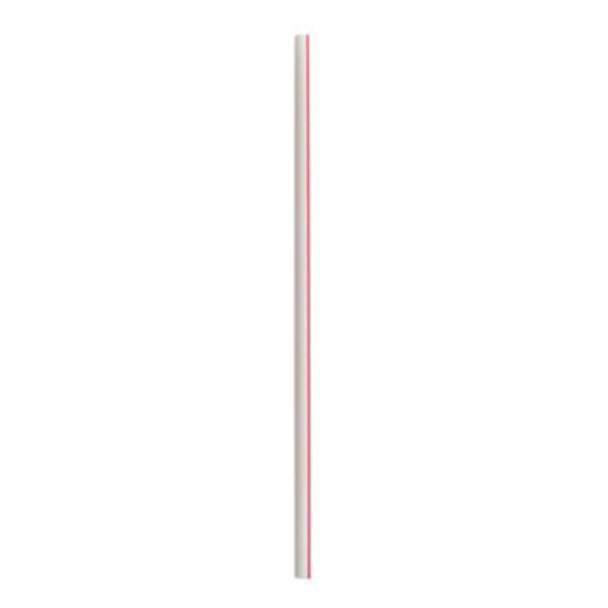 Jumbo Straws, 7.75", Polypropylene, Red/White Striped, 250/Pack, 50 Packs/Carton