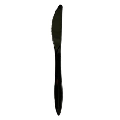 Mediumweight Polypropylene Cutlery, Knife, Plastic, Black, 1,000/Carton