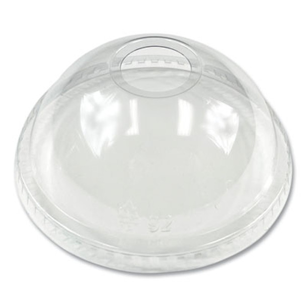 Pet Cold Cup Dome Lids, Fits 9 Oz Squat/12 Oz Cold Cups, Plastic, Clear, 1,000/Carton