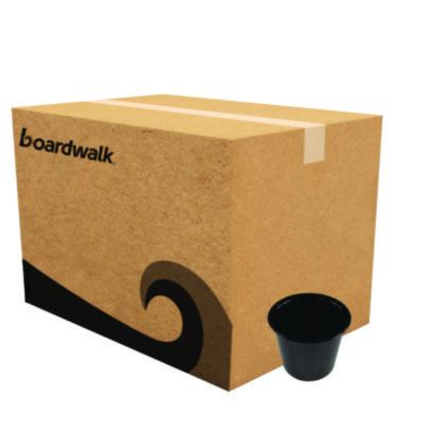 Souffle/Portion Cups, 5.5 Oz, Plastic, Black, 2,500/Carton