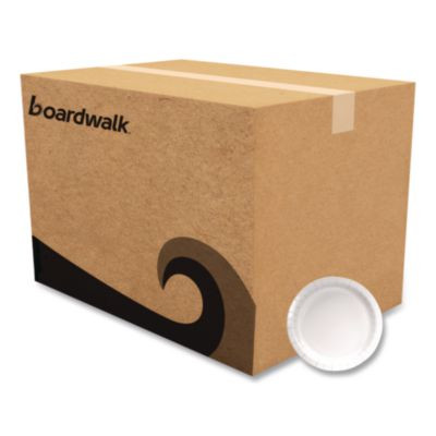 Paper Dinnerware, Plate, 9" Dia, White, 1,000/Carton