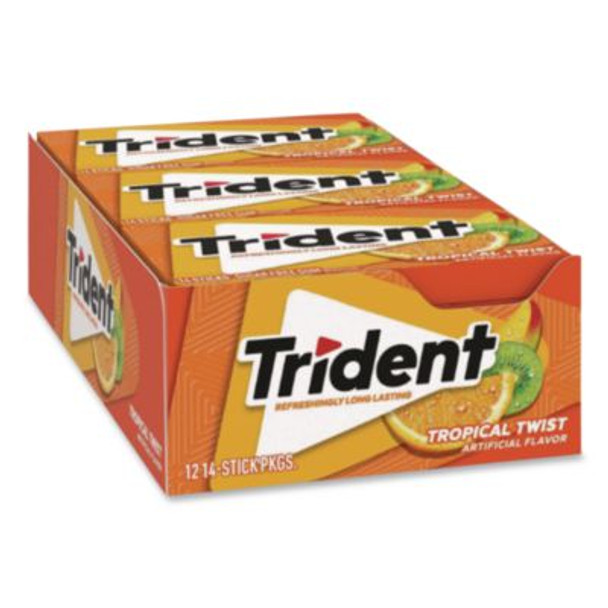 Sugar-Free Gum, Tropical Twist, 14 Sticks/Pack, 12 Packs/Box