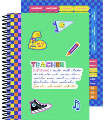 Teacher Planners, Weekly/Monthly, 7 Classes, We Stick Together, Multicolor Cover, 11 x 8.5 Sheets, 12-Month (July To June)