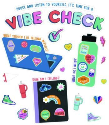 Decorative Bulletin Board Set, 51-Piece Set, We Stick Together: Vibe Check, 14.1" x 17.9", Multicolor
