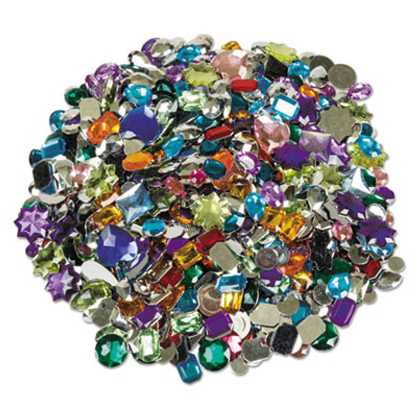 Acrylic Gemstones Classroom Pack, Assorted Sizes And Colors, 1 Lb Bag