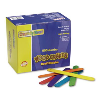 Colored Wood Craft Sticks, 6 x 0.75, 500/Box