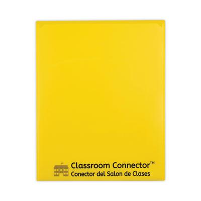 Classroom Connector Folders, Accommodates 11 x 8.5 Sheets, Yellow, 25/Box