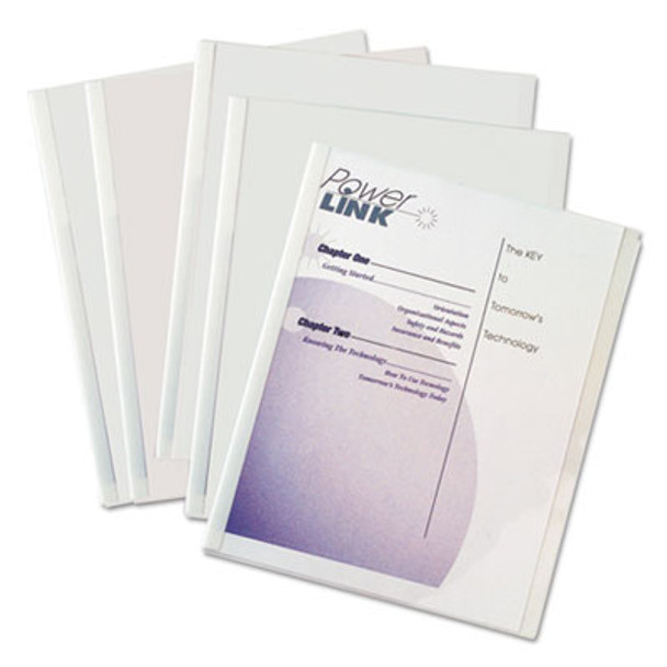 Vinyl Report Covers With Binding Bars, 0.13" Capacity,  8.5 x 11, Clear/Clear, 50/Box