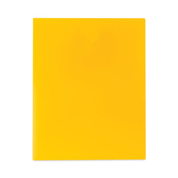 Two-Pocket Heavyweight Poly Portfolio Folder, 11 x 8.5, Yellow, 25/Box