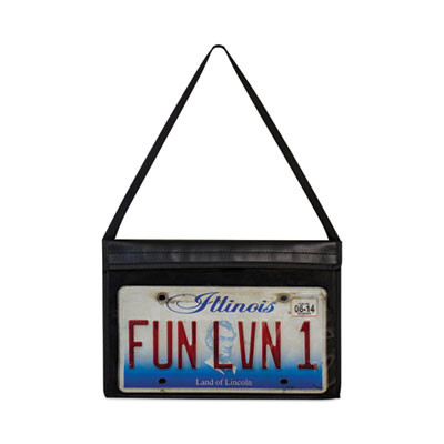 Stitched Shop Ticket Holders With 24" Hang Strap, Super Heavy-Duty, Side Load 13 x 8.5 Insert, Clear Front, Black Border