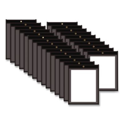 Stitched Shop Ticket Holders, Super Heavy-Duty, 8.5 x 11 Insert, Clear Front, Black Pressboard Back, Black Border, 25/Box