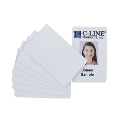 Pvc Id Badge Card, 3.38 x 2.13, White, 100/Pack