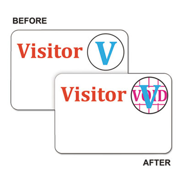 Time's Up! Self-Expiring Visitor Badges, One-Day Badge, 3 X 2, White, 100/Box