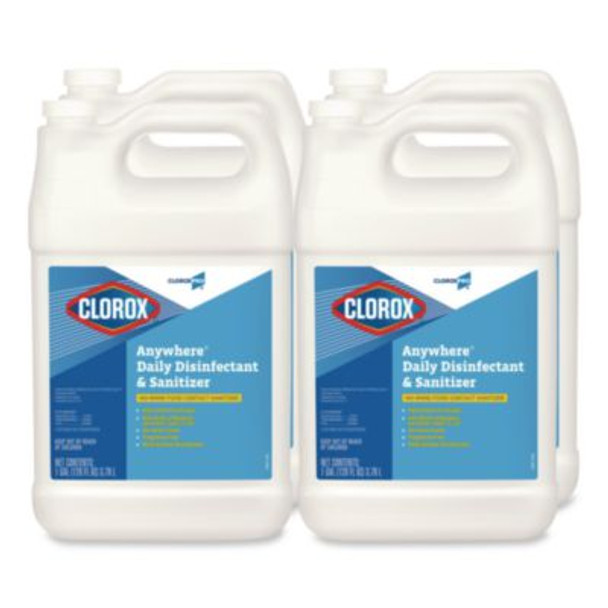 Cloroxpro Anywhere Daily Disinfectant And Sanitizer, 128 Oz Bottle, 4/Carton
