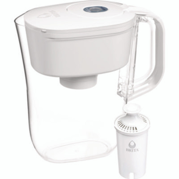 Classic Water Filter Pitcher, 40 Oz, 5 Cups, Clear, 2/Carton