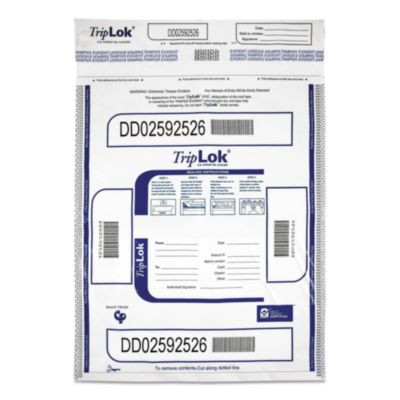Deposit Bag, Plastic, 12" x 16", White, 100/Pack