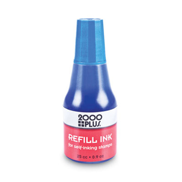 Self-Inking Refill Ink, 0.9 Oz. Bottle, Blue