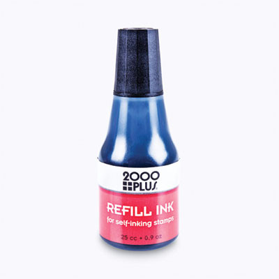 Self-Inking Refill Ink, 0.9 Oz. Bottle, Black