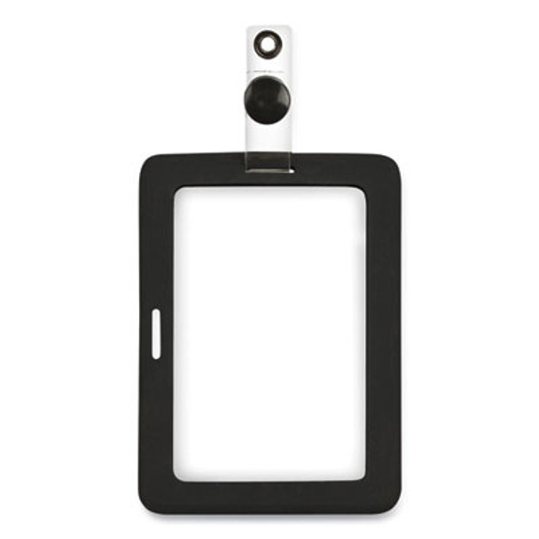 Myid Badge Holder, Vertical/Horizontal, 3 5/8 X 2 1/4, Black, 1/Ea