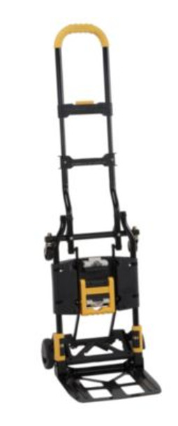 2-In-1 Folding Hand Truck, 300 Lb Capacity, 17" x 30.5" x 33.5", Black/Yellow