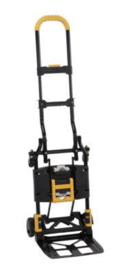 2-In-1 Folding Hand Truck, 300 Lb Capacity, 17" x 30.5" x 33.5", Black/Yellow