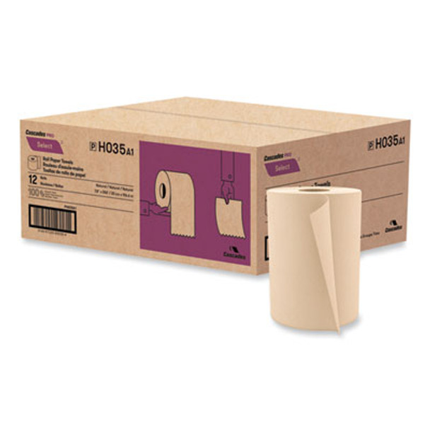 Select Hardwound Roll Towels, 1-Ply, 7.88" X 350 Ft, Natural, 12 Rolls/Carton