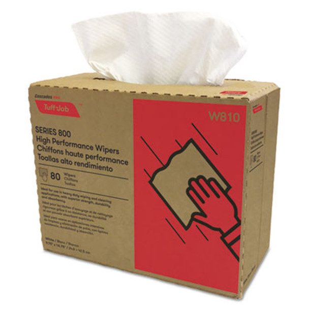 Tuff-Job Spunlace Towels, 1-Ply, 9.75 x 16.75, White, 80 Sheets/Box, 5 Boxes/Carton
