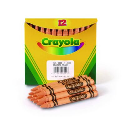 Bulk Crayons, Regular Size, 0.31" x 3.63", Peach, 12/Box