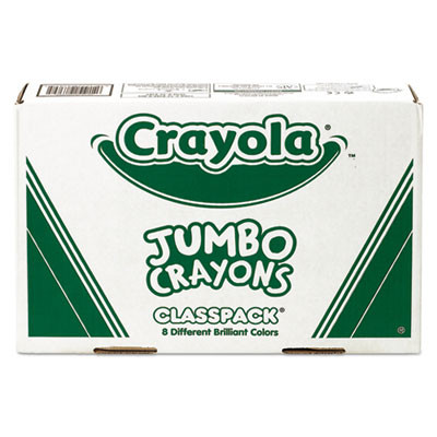 Jumbo Classpack Crayons, Jumbo Size, 0.56" x 5", 8 Assorted Colors, 200/Pack