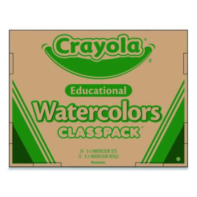 Watercolors, 8 Assorted Colors, Palette Tray, 36/Carton