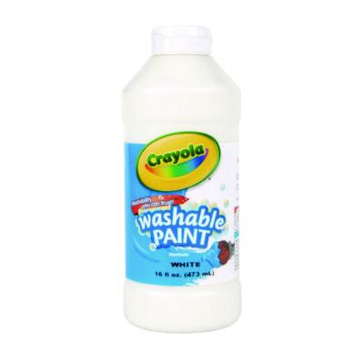 Washable Paint, White, 16 Oz Bottle