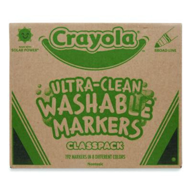 Ultra-Clean Washable Marker Classpack, Broad Bullet Tip, 8 Assorted Colors, 192/Pack