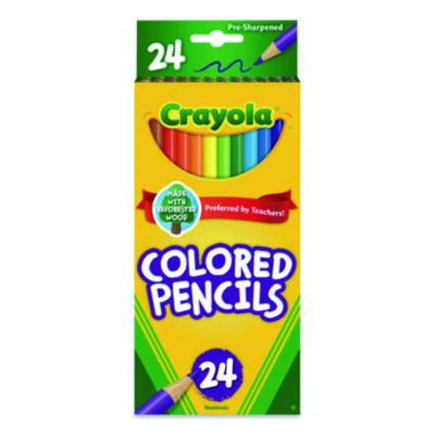 Long-Length Colored Pencil Set, 3.3 Mm, 2B, Assorted Lead And Barrel Colors, 24/Pack