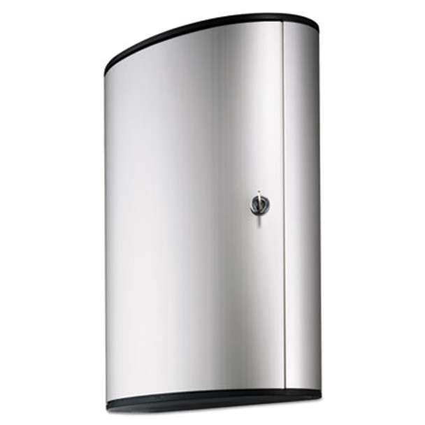 Locking Key Cabinet, 72-Key, Brushed Aluminum, Silver, 11.75" x 4.63" x 15.75"