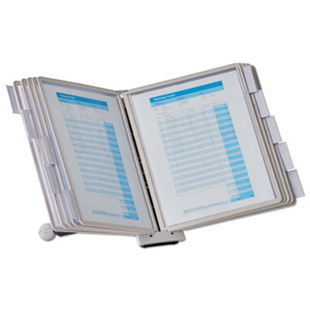 Sherpa Desk Reference System, 10 Panels, 10 x 5.88 x 13.5, Gray Borders