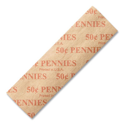Flat Coin Wrappers, Pennies, Red, 1,000/Box