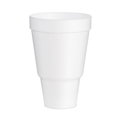 Foam Drink Cups, Tapered Bottom, 32 Oz, White, 25/Bag, 20 Bags/Carton