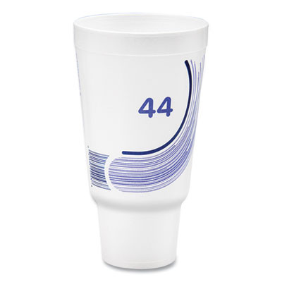 Breeze Hot/Cold Insulated Foam Drinking Cups, Pedestal Cup, 44 Oz, Purple/White/Blue, 300/Carton